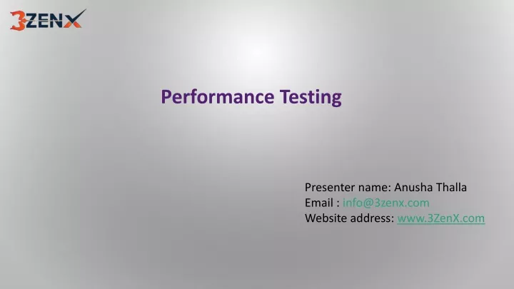 performance testing