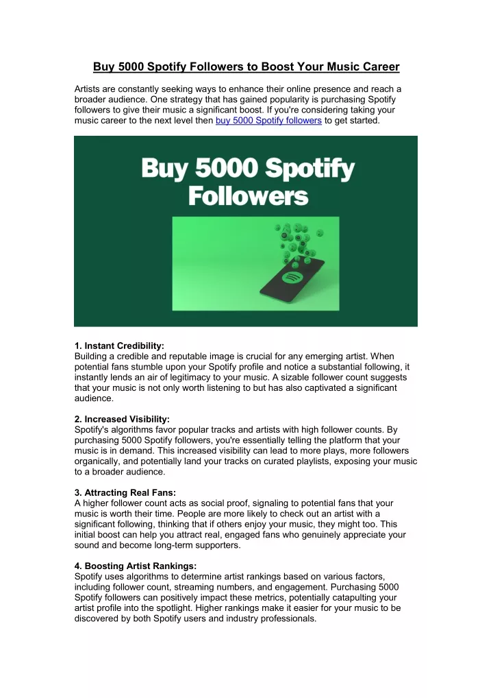 buy 5000 spotify followers to boost your music