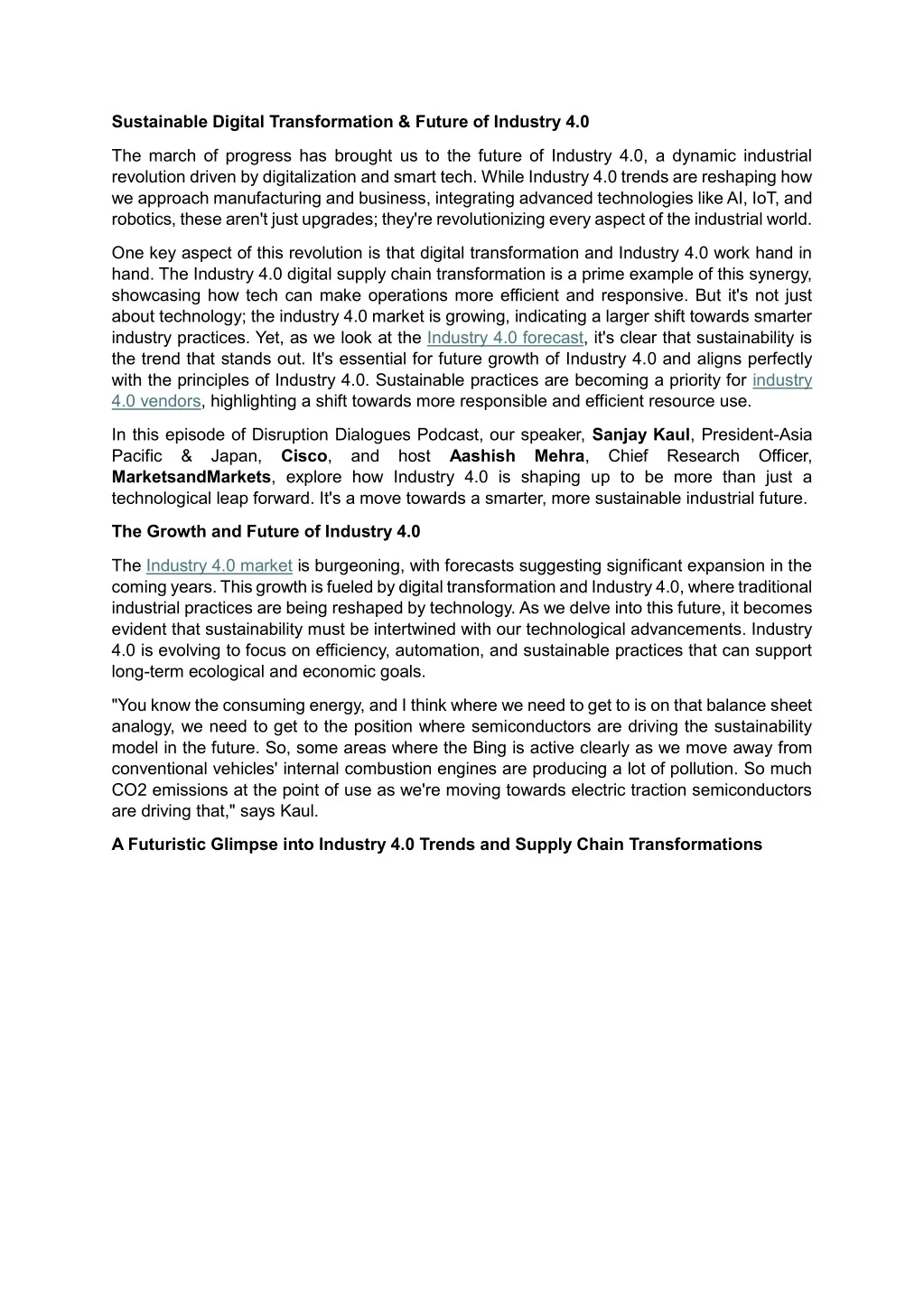 PPT - Sustainable Digital Transformation & Future of Industry 4.0 ...