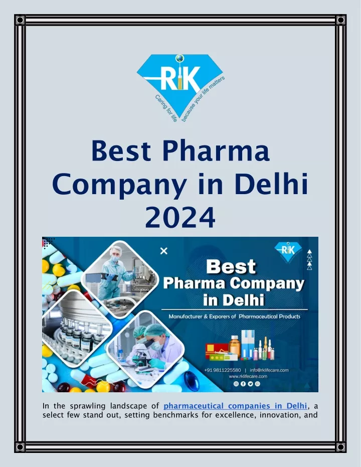 best pharma company in delhi 2024