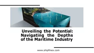Maritime Industry Overview with ShipFinex