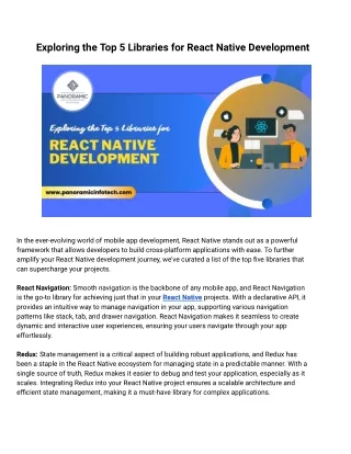 React Native Development | Panoramic Infotech