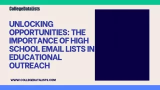 Unlocking Opportunities The Importance of High School Email Lists in Educational Outreach
