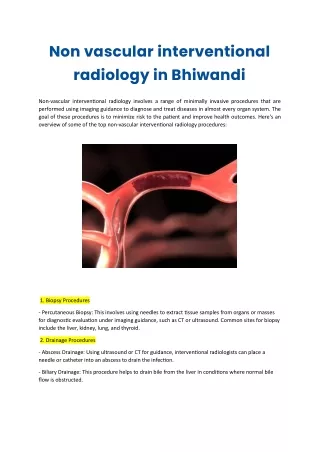 Non vascular interventional radiology in Bhiwandi