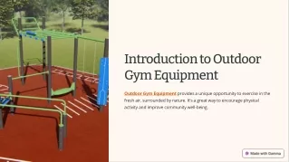 Introduction to Outdoor Gym Equipment