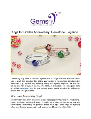 Rings for Golden Anniversary: Gemstone Elegance