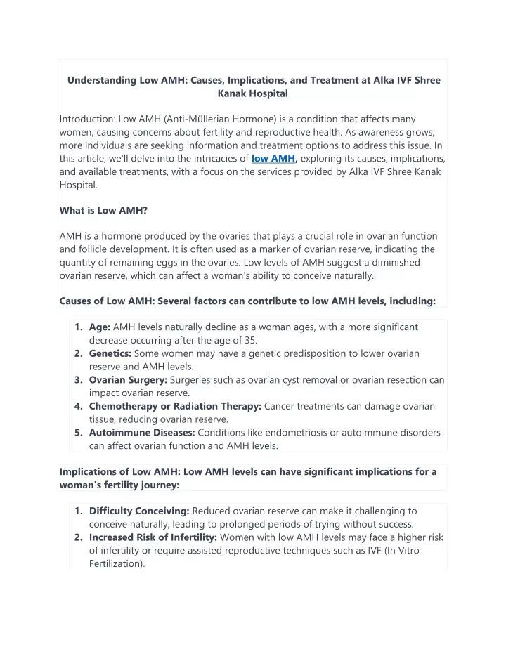 understanding low amh causes implications