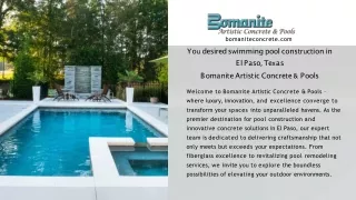 You desired swimming pool construction in El Paso, Texas - Bomanite Artistic Concrete & Pools