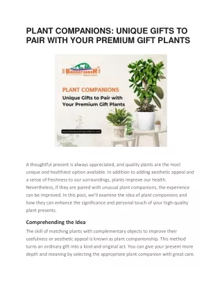 PLANT COMPANIONS: UNIQUE GIFTS TO PAIR WITH YOUR PREMIUM GIFT PLANTS