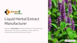 Best Liquid Herbal Extract Manufacturer in India