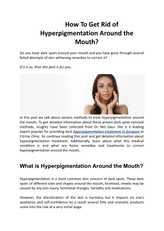 How To Get Rid of Hyperpigmentation Around the Mouth
