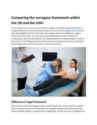 Comparing the surrogacy framework within the UK and the USA!.docx