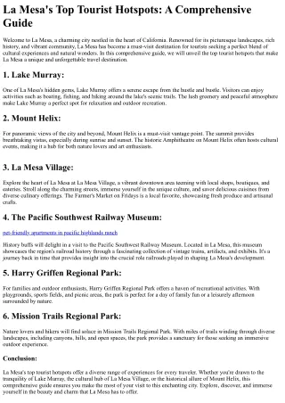 la mesa s top tourist hotspots a comprehensive