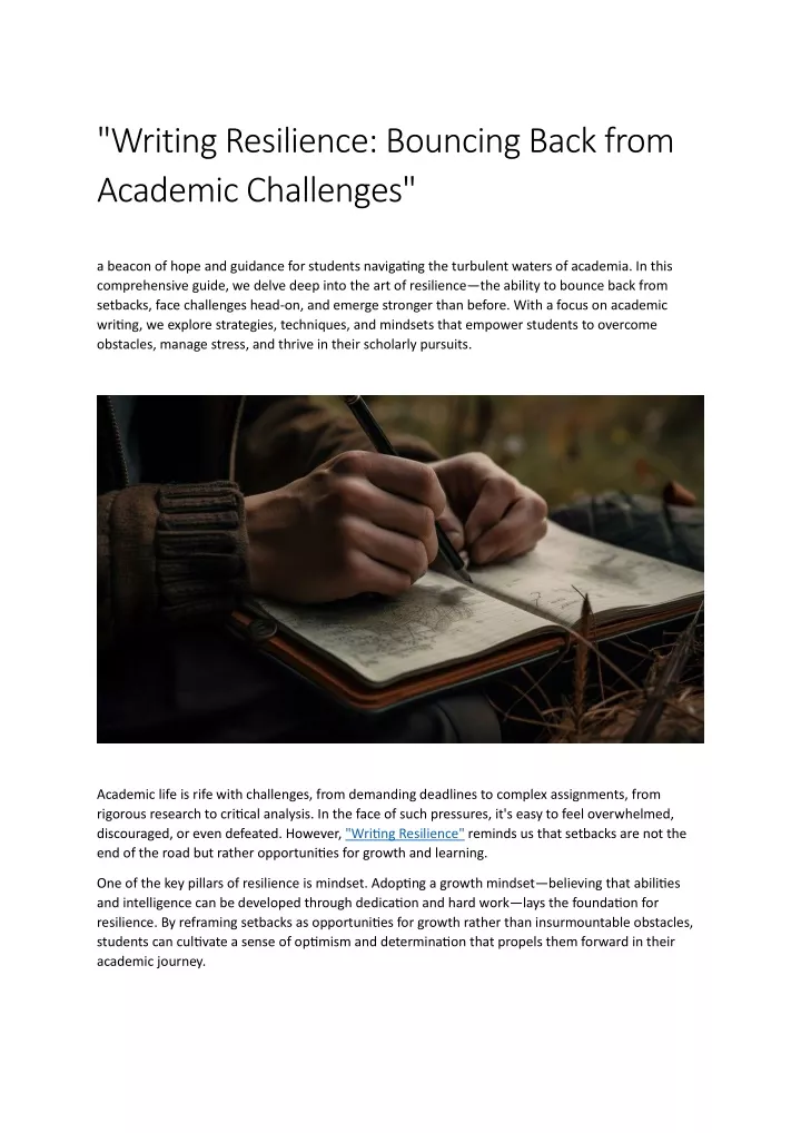 writing resilience bouncing back from academic