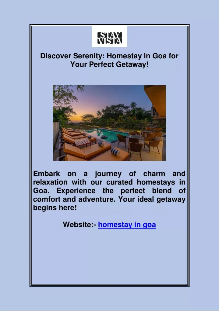 discover serenity homestay in goa for your
