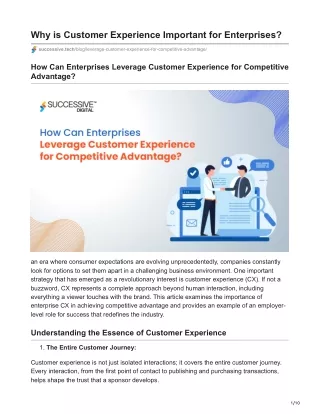 why is customer experience important