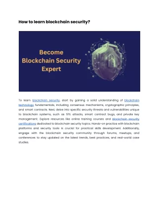 how to learn blockchain security