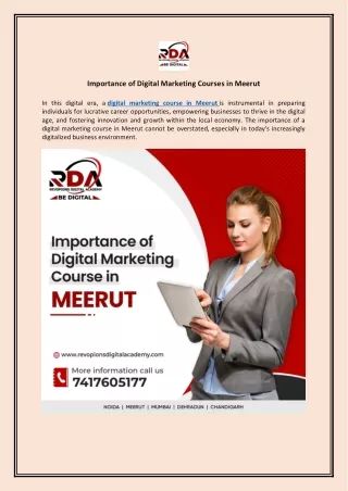 Importance of Digital Marketing Courses in Meerut