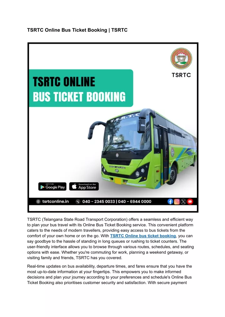 tsrtc online bus ticket booking tsrtc