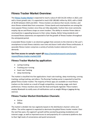 fitness tracker market overview