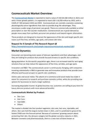 cosmeceuticals market overview
