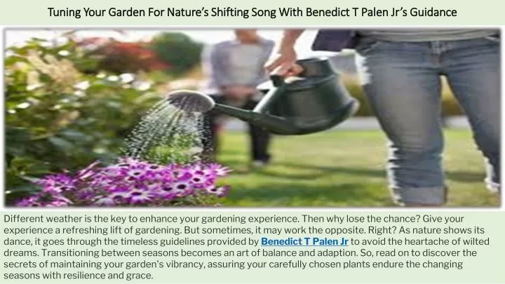 tuning your garden for nature s shifting song with benedict t palen jr s guidance