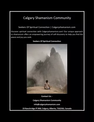 Seekers Of Spiritual Connection | Calgaryshamanism.com