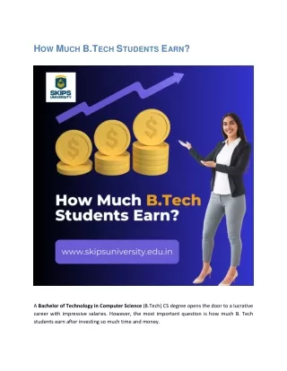 How Much B.Tech Students Earn in India 2024