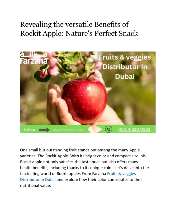 revealing the versatile benefits of rockit apple