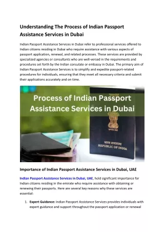 Understanding The Process of Indian Passport Assistance Services in Dubai
