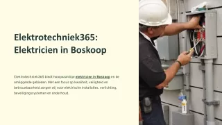 Elektrotechniek365 Elektricien in Boskoop