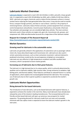 lubricants market overview