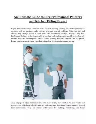 An Ultimate Guide to Hire Professional Painters and Kitchen Fitting Expert .docx