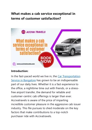 what makes a cab service exceptional in terms