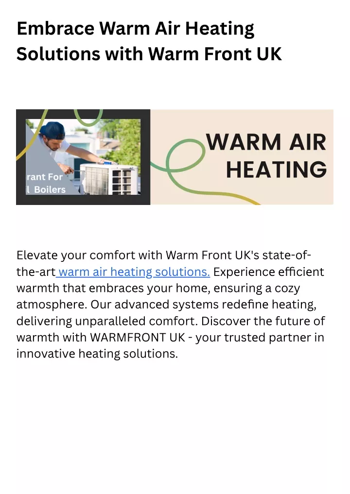 embrace warm air heating solutions with warm