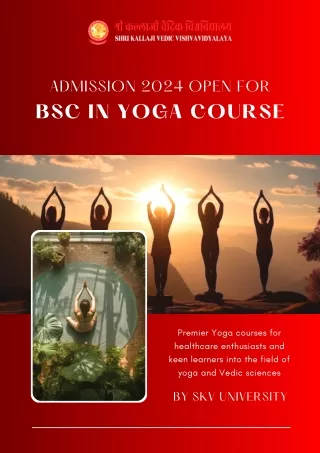 Admission 2024 Open for BSc in Yoga Course at SKV University