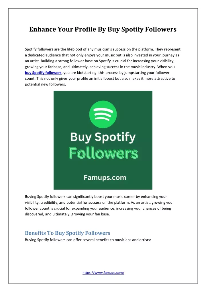 enhance your profile by buy spotify followers