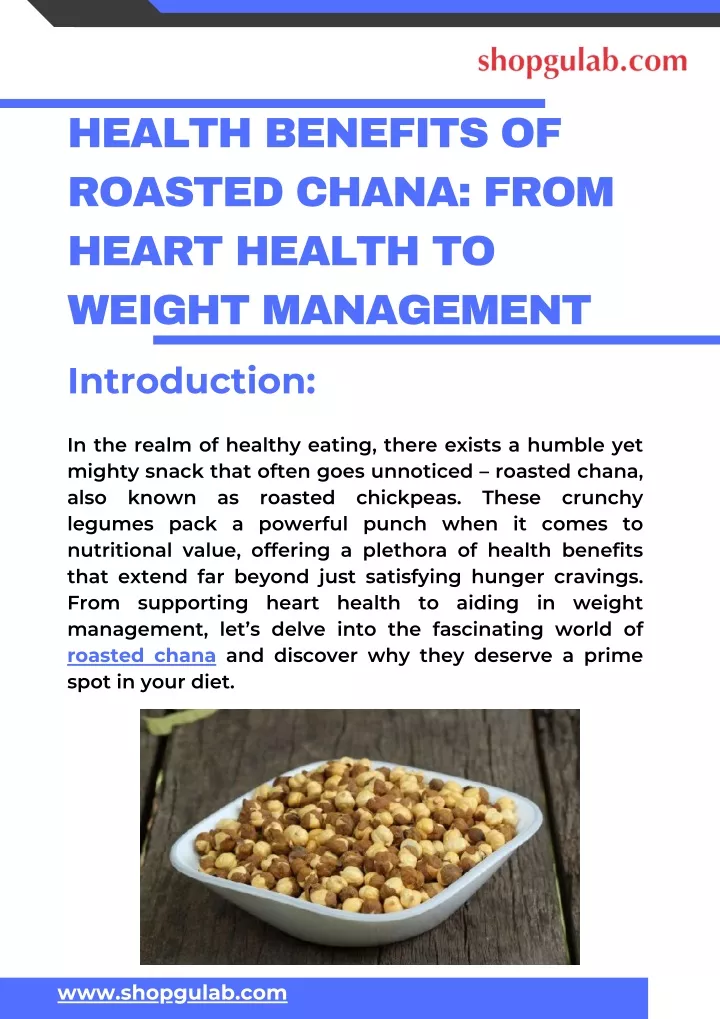 health benefits of roasted chana from heart