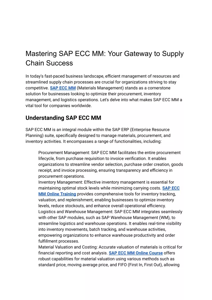 mastering sap ecc mm your gateway to supply chain