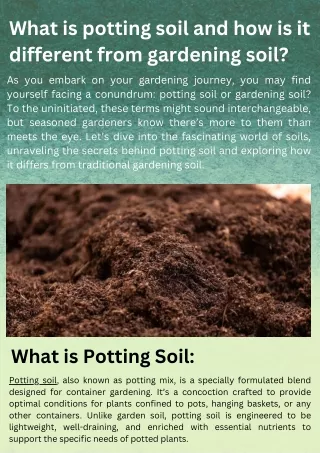 What is potting soil and how is it different from gardening soil