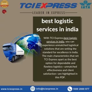 best logistic services in india