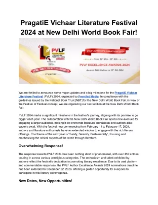 PragatiE Vichaar Literature Festival 2024 at New Delhi World Book Fair.
