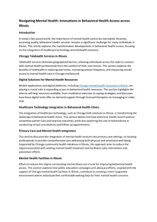 navigating mental health innovations