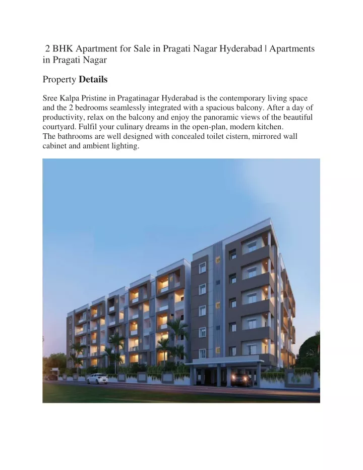 2 bhk apartment for sale in pragati nagar