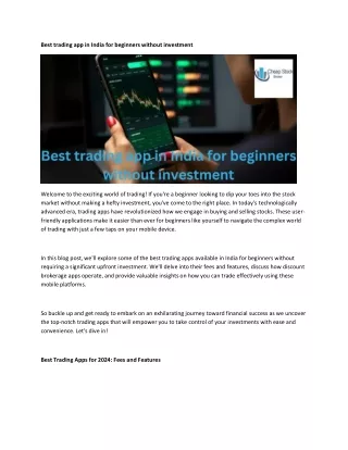 best trading app in india for beginners without