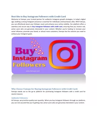 Best Site to Buy Instagram Followers with Credit Card