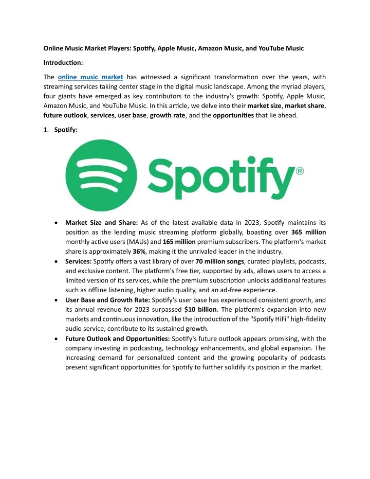 online music market players spotify apple music