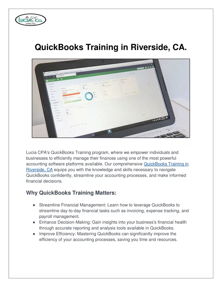 quickbooks training in riverside ca