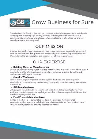 Grow Business for Sure Manufacturers, suppliers and exporters