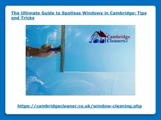 Ultimate Guide to Spotless Windows in Cambridge - Tips and Tricks